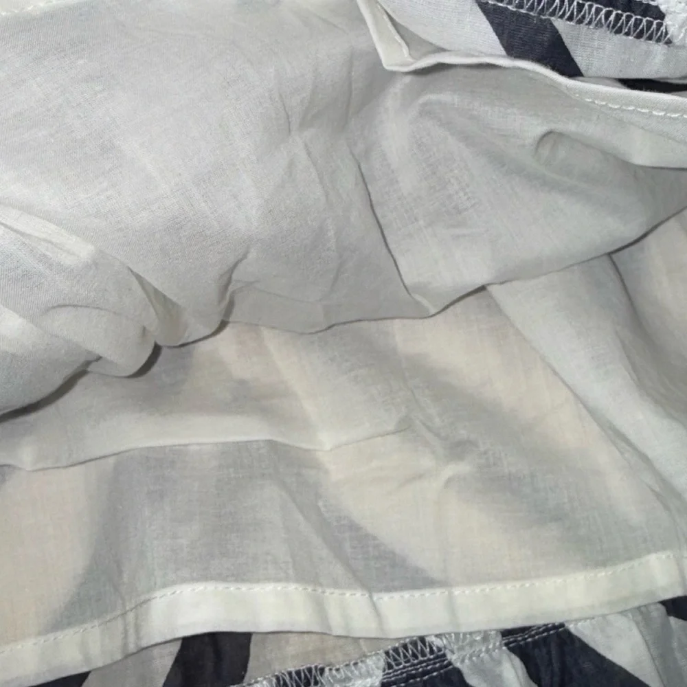 POINT SUR J CREW RATTI PRINT TIER RUFFLED NAVY & WHITE MAXI DRESS NEW WITH TAGS - Picture 10 of 14